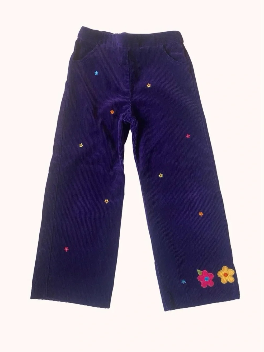 Florence Eiseman Purple Corduroy Flower Pants Size 6X Vintage, Boho, Preppy